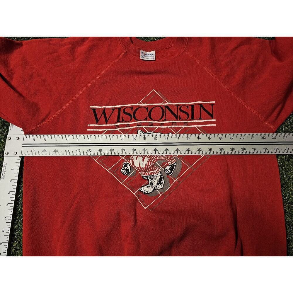 Vintage 80s-90s WISCONSIN BADGERS Crewneck Sweatshirt Sz XL HANES USA - Picture 4 of 6